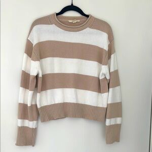 Britny striped cream and white cotton sweater
